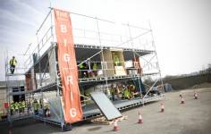 Image of the Big Rig, a three-storey scaffolding frame